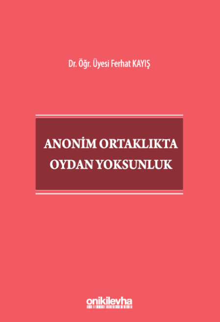 Kitap Kapağı  Anonim Ortaklıkta Oydan Yoksunluk