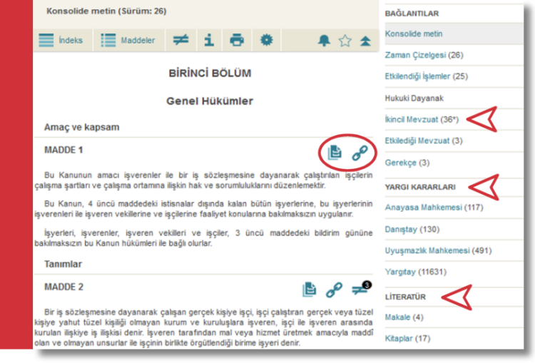 Ikincil Mevzuat / Yargi Karari / Literatür Baglantilari
